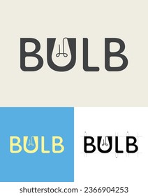 Bulb logo typography unique concept