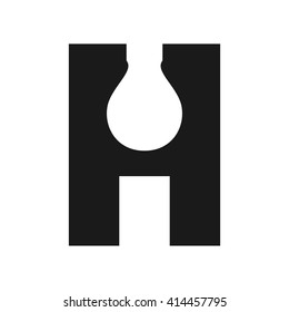bulb logo vector. letter H logo vector.