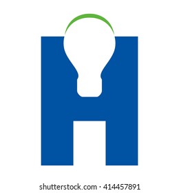 bulb logo vector. letter H logo vector.