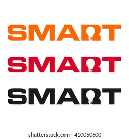 bulb logo vector. smart logotype.