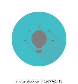 Bulb long shadow icon. Simple glyph, flat vector of web icons for ui and ux, website or mobile application