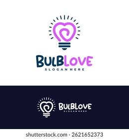 Bulb Love logo design concept vector. Love Bulb Logo Design Template. Creative Symbol. Icon