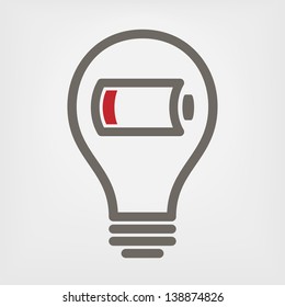 Bulb With Low Battery Sign