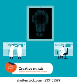 Bulb made with numbers. Vector illustration Eps10 file. Global colors. Text and Texture in separate layers.