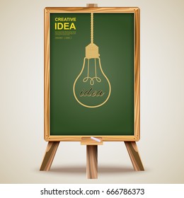 Bulb made with rope, idea concept to inspire creative innovation, fabrication, layout text design. vector illustration.