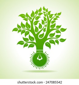 Bulb make Abstract Tree Design - vector illustration