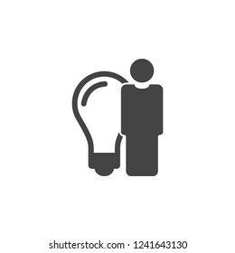 bulb, man icon. Element of business plannin icon. Glyph icon for website design and development, app development. Premium icon
