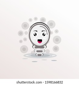 Bulb mascot expressions design vector