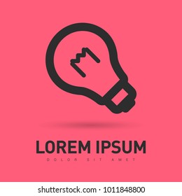 Bulb minimal icon. Idea line vector icon for websites and mobile minimalistic flat design.