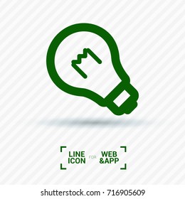 Bulb minimal icon. Idea line vector icon for websites and mobile minimalistic flat design.