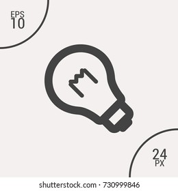 Bulb minimal icon. Idea line vector icon for websites and mobile minimalistic flat design.