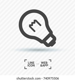 Bulb minimal icon. Idea line vector icon for websites and mobile minimalistic flat design.