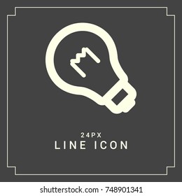 Bulb minimal icon. Idea line vector icon for websites and mobile minimalistic flat design.