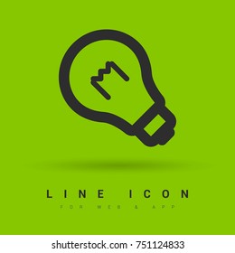 Bulb minimal icon. Idea line vector icon for websites and mobile minimalistic flat design.