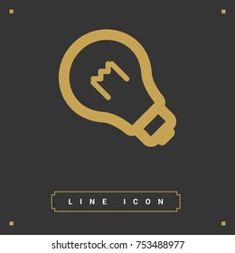 Bulb minimal icon. Idea line vector icon for websites and mobile minimalistic flat design.