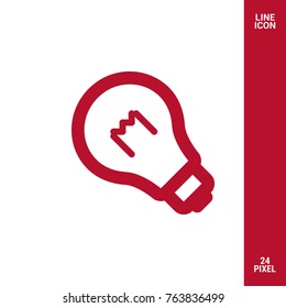 Bulb minimal icon. Idea line vector icon for websites and mobile minimalistic flat design.