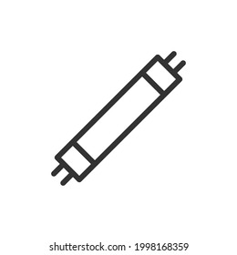 Icono de línea mínima en bombilla. Diseño de símbolo de trazo web. Señal de bulbo aislada en un fondo blanco. Icono de línea Premium.