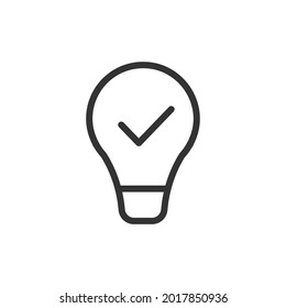 Bulb minimal line icon. Web stroke symbol design. Bulb sign isolated on a white background. Premium line icon.
