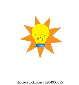 Bulb minimalist vector logo or lightbulb