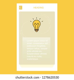 Bulb  mobile vertical banner design design. Vector