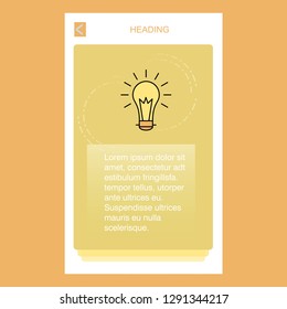 Bulb mobile vertical banner design design. Vector