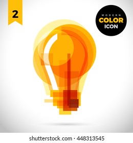 Bulb Modern Color Icon for web, app. New concept design symbol. Logo sign isolated on white. Vector illustration in creative style.