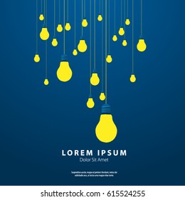 Bulb in Modern Graphic.Design Elements with Clean Minimal.Gradient Background