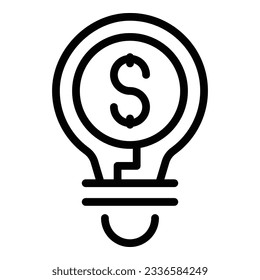 Bulb money idea icon outline vector. Office team. Business light