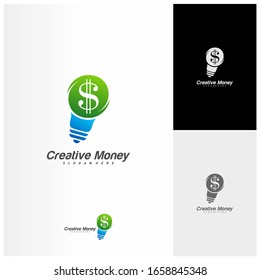 Bulb Money logo design vector. Creative Money logo template. icon symbol