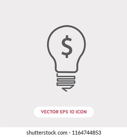 Bulb with money vector icon