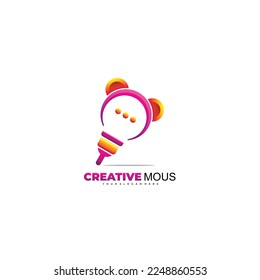 bulb mouse logo design icon template