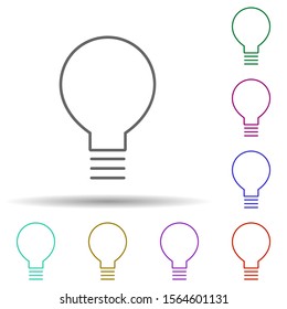 Bulb multi color icon. Simple thin line, outline vector of education icons for ui and ux, website or mobile application