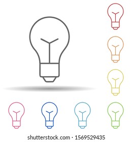 Bulb in multi color style icon. Simple thin line, outline vector of automation icons for ui and ux, website or mobile application