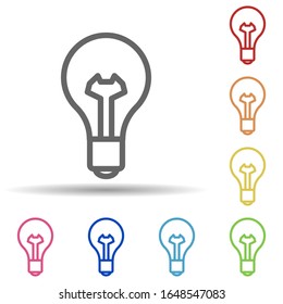 Bulb in multi color style icon. Simple thin line, outline vector of science icons for ui and ux, website or mobile application