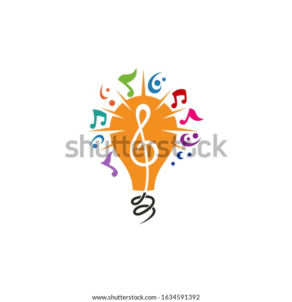 Bulb Music Logo Concept Logo Element Stock Vector Royalty Free 1634591392
