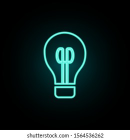 Bulb neon icon. Simple thin line, outline vector of web icons for ui and ux, website or mobile application