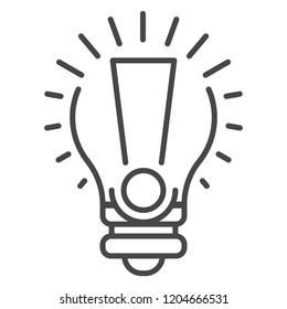 Bulb new idea icon. Outline bulb new idea vector icon for web design isolated on white background