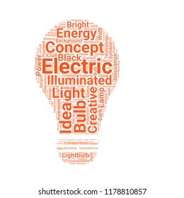 Bulb off word cloud vector design creative concept. Bulb off icon shape. Trendy vector word collection.