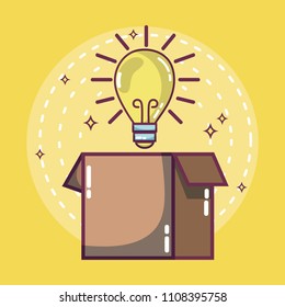 Bulb on cardboard box