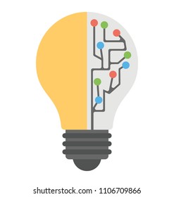 
A bulb with one half filled of circuits symbolising electrical engineering

