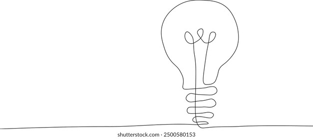 Bulb one line art, Light bulb line art