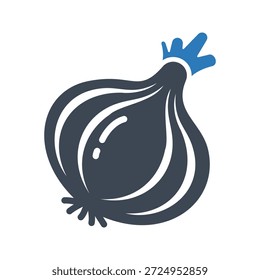 Icono de verduras de cebolla de bulbo. Vector y glifo