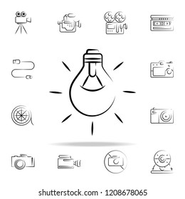bulb outine icon. Photo and camera icons universal set for web and mobile