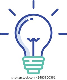 Bulb outline color vector illustration