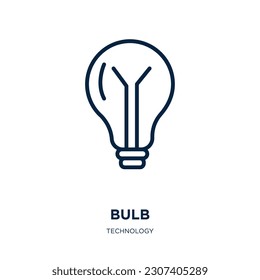 bulb outline icon from technology collection. Thin linear bulb outline, idea, bulb outline icon isolated on white background. Line vector bulb outline sign, symbol for web and mobile
