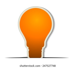 Bulb in Paper cut Style. 