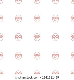 bulb pattern repeat seamless on white background. Editable line bulb icons from emotions collection. nerd emoji icon for web and mobile.