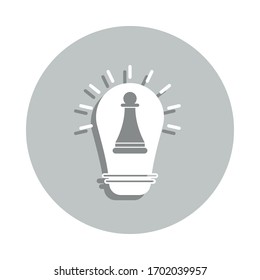 bulb, pawn, chess, strategy thinking badge icon. Simple glyph, flat vector of Business icons for ui and ux, website or mobile application