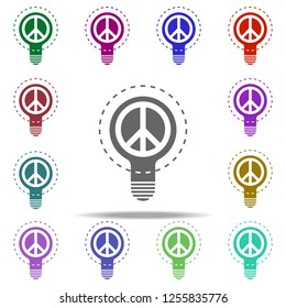 bulb peace icon. Elements of Human Rights in multi color style icons. Simple icon for websites, web design, mobile app, info graphics