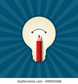 bulb and pencil, big idea for education